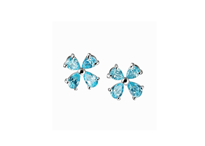 Gemstone Flower Stud Earrings